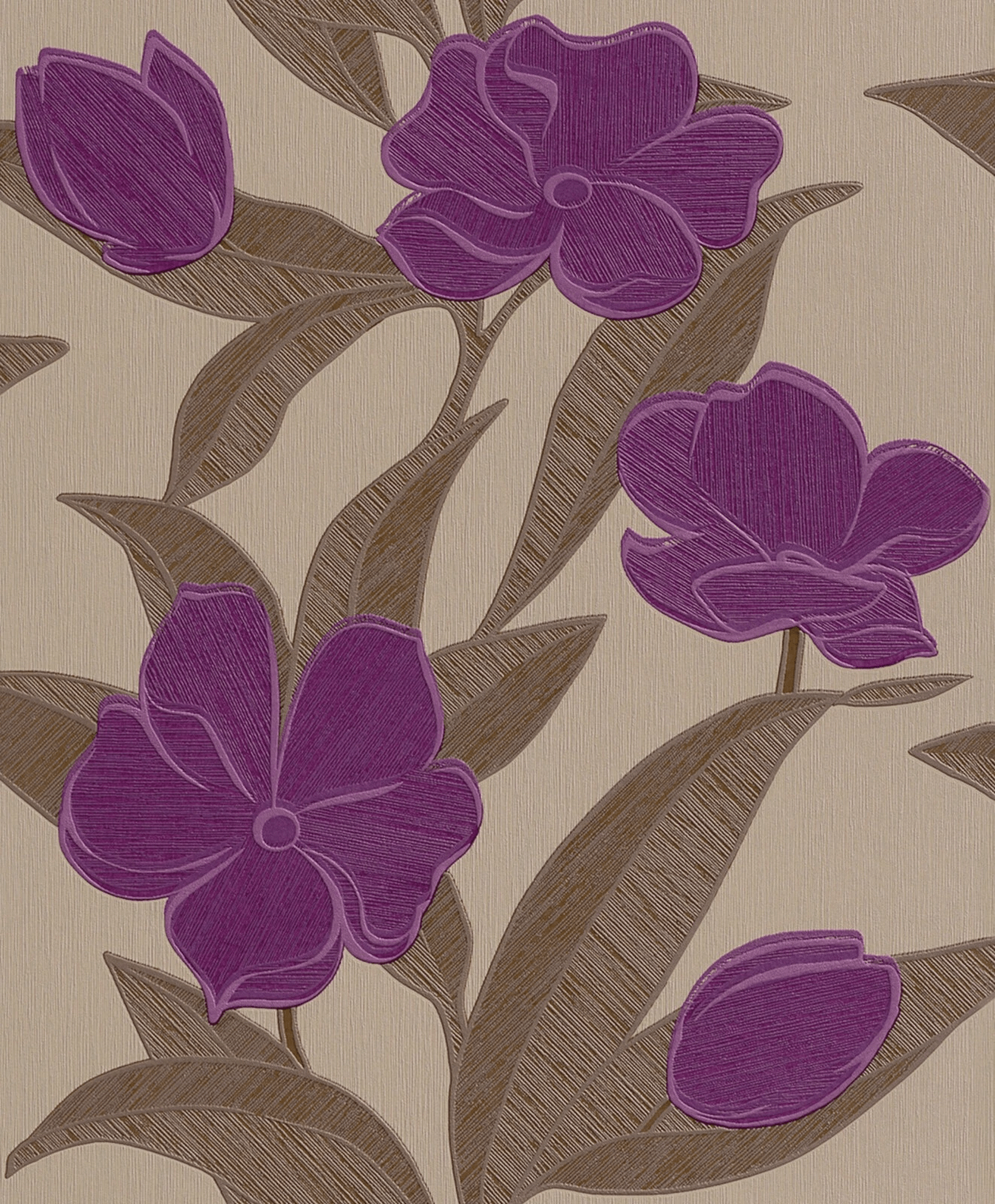 Plaisir Purple Floral Wallpaper - Purple - Rasch - 788129Wallpaper199