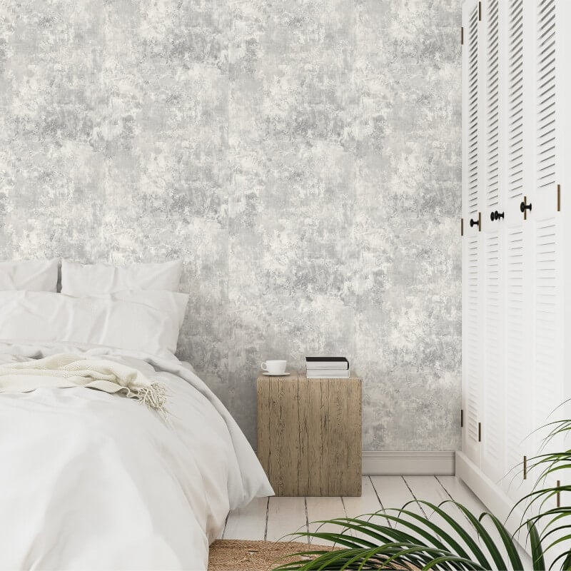 Plaster Concrete Effect Wallpaper - Light Grey - Grandeco - 170802Wallpaper199