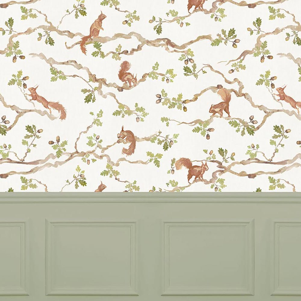 Playful Squirrel Wallpaper - Cream - Voyage Maison - PLAYFUL/WPO/CREWallpaper199