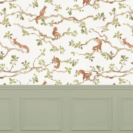 Playful Squirrel Wallpaper - Cream - Voyage Maison - PLAYFUL/WPO/CREWallpaper199