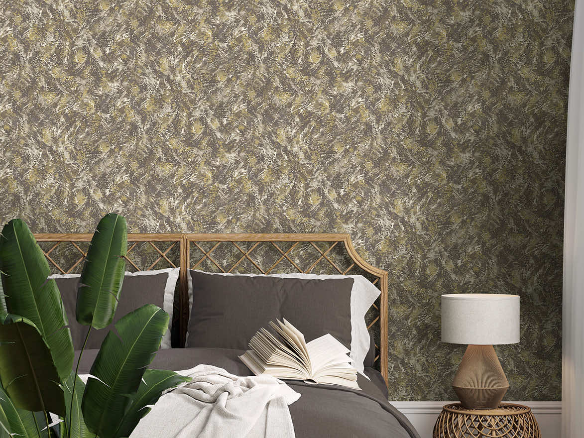 Pluma Wallpaper - Chocolate / Gold - Holden Décor - 36342Wallpaper199