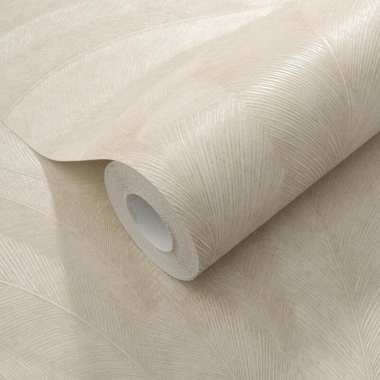 Plume Leaf Metallic Wallpaper - Beige - Erismann - 10476 - 02Wallpaper199