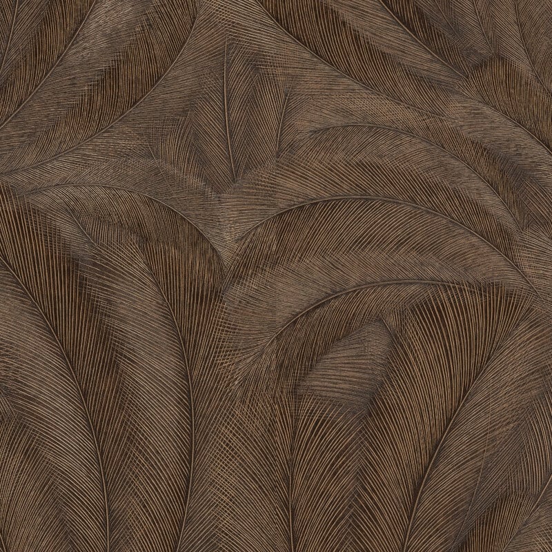 Plume Leaf Metallic Wallpaper - Brown - Erismann - 10476 - 48Wallpaper199