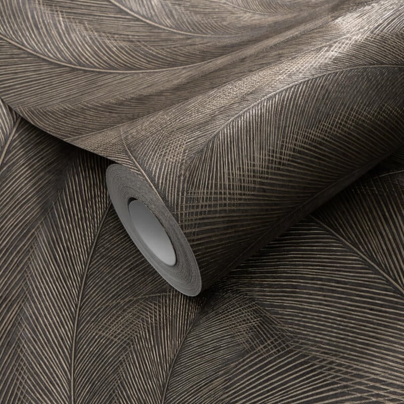 Plume Leaf Metallic Wallpaper - Brown/Bronze - Erismann - 10476 - 47Wallpaper199