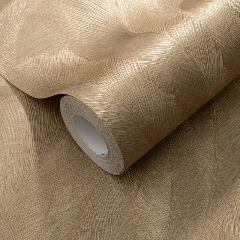 Plume Leaf Metallic Wallpaper - Gold - Erismann - 10476 - 30Wallpaper199