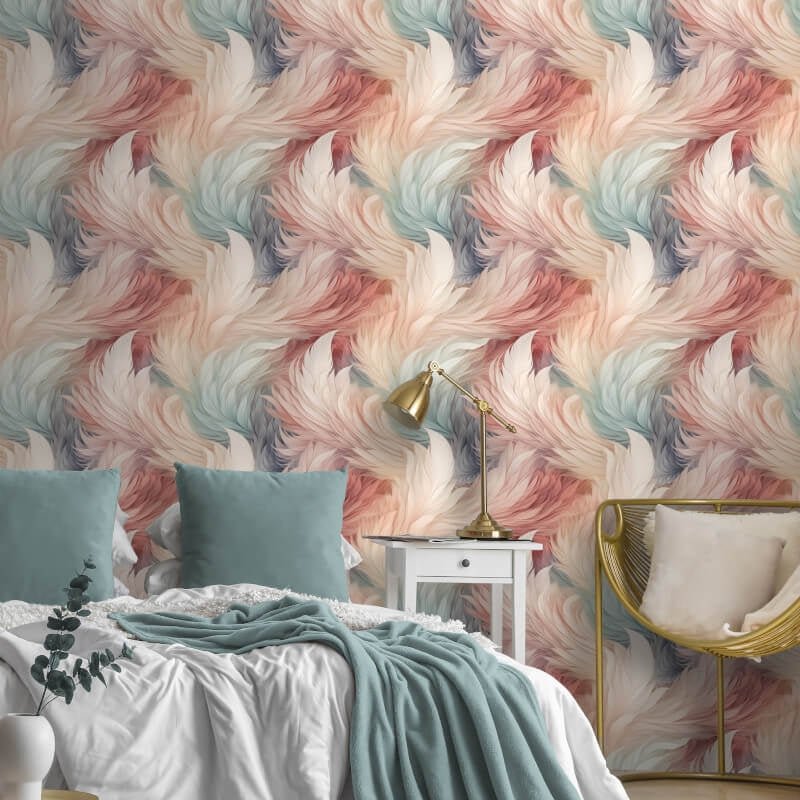 Plumes Feather Wallpaper - Multicoloured - Muriva - 217501Wallpaper199
