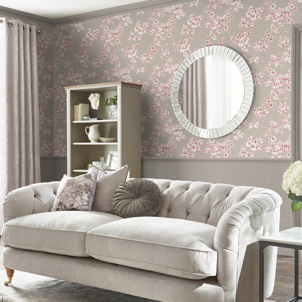 Pollington Roses Wallpaper - Dark Dove Grey - Laura Ashley - 127388Wallpaper199
