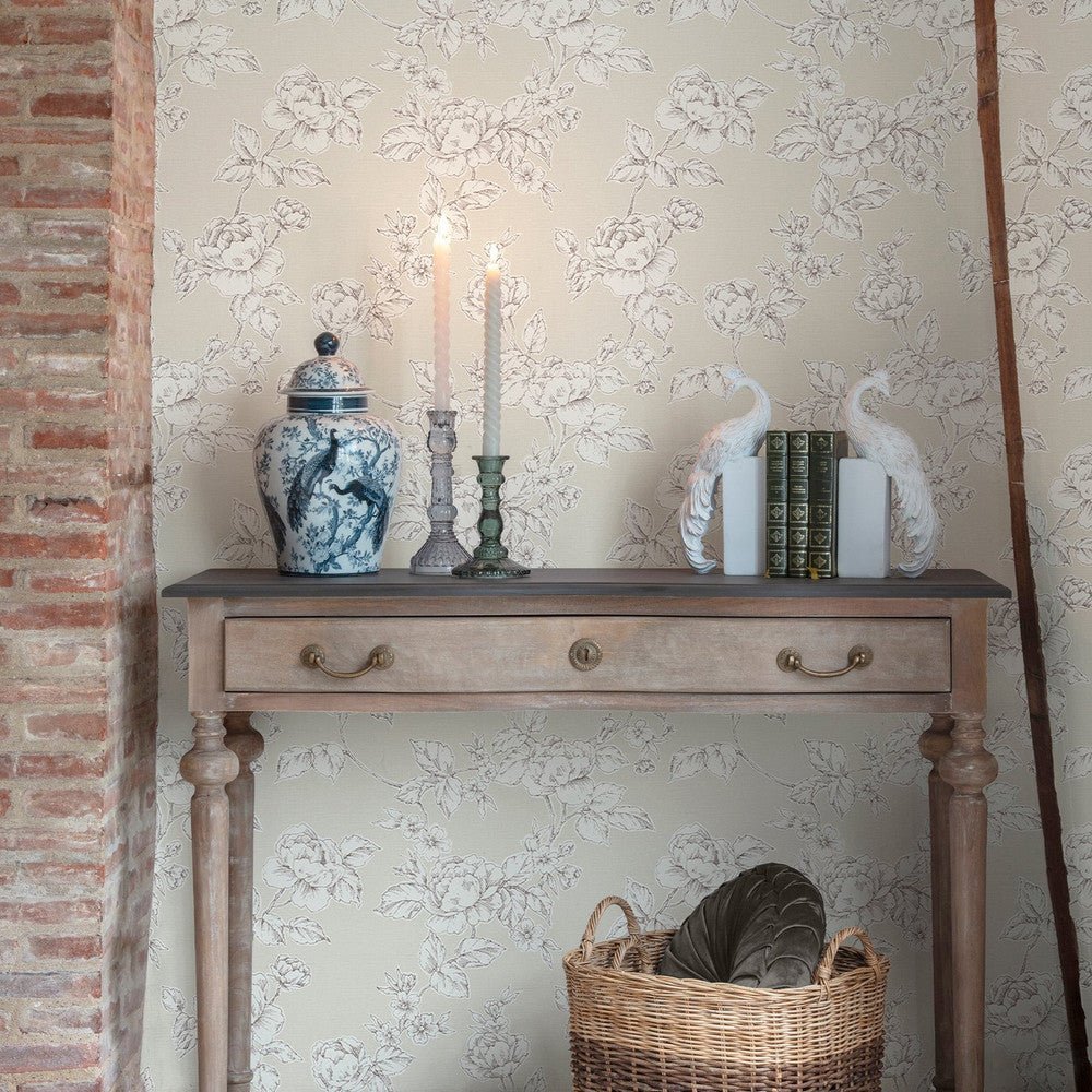 Pollington Roses Wallpaper - Natural - Laura Ashley - 127387Wallpaper199