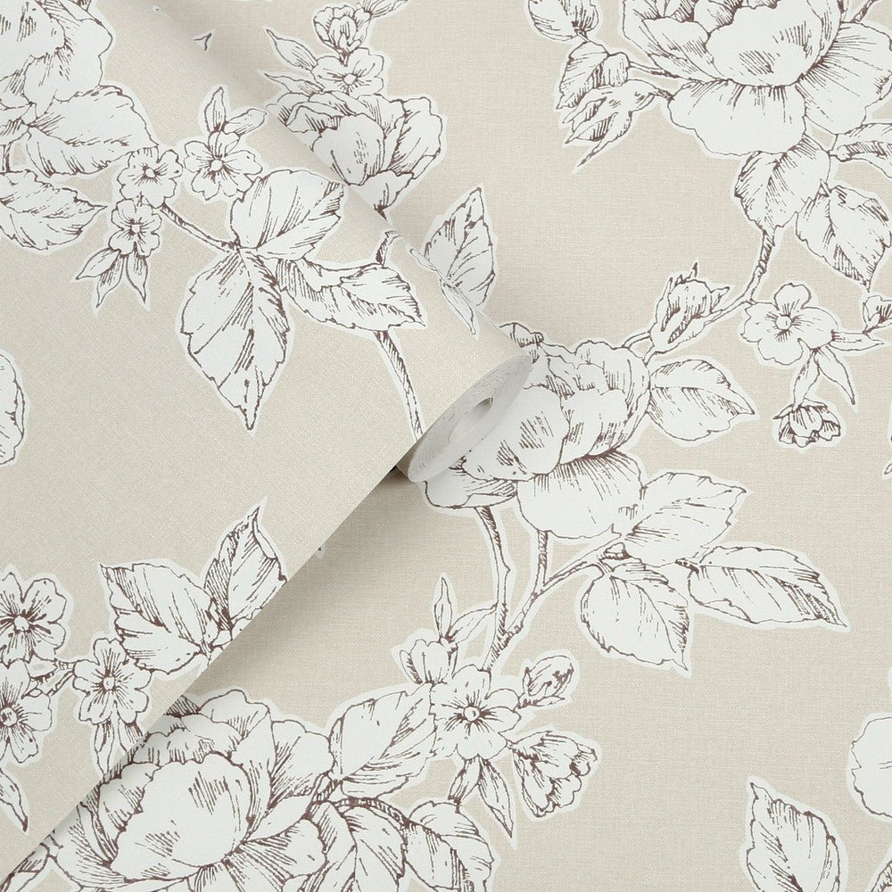 Pollington Roses Wallpaper - Natural - Laura Ashley - 127387Wallpaper199