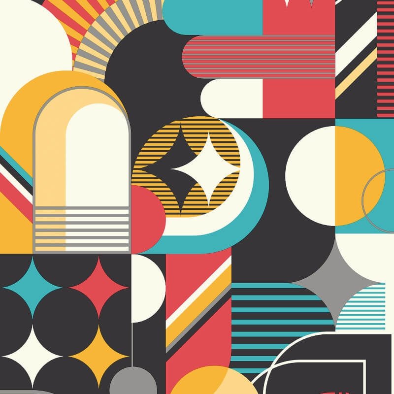 Pop Carnival Geo Metallic Wallpaper - Multi - Muriva - M47402Wallpaper199