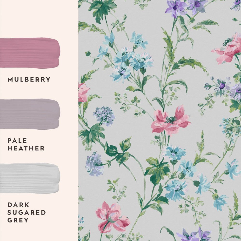 Poppy Meadow Wallpaper - Pale Violet - Laura Ashley - 127406Wallpaper199
