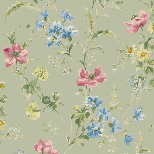 Poppy Meadow Wallpaper - Sage Green - Laura Ashley - 127405Wallpaper199