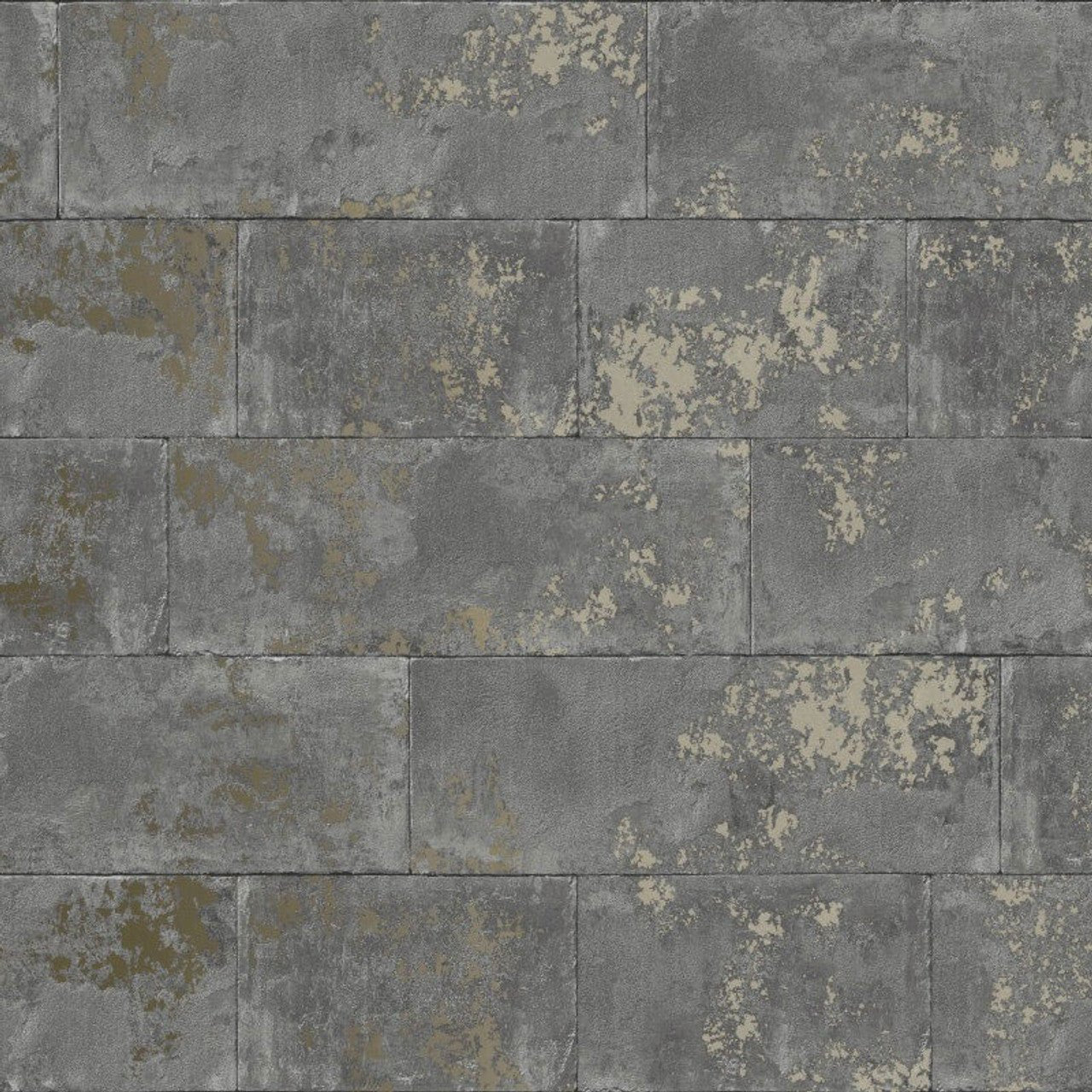 Portfolio Metallic Brick Wallpaper - Charcoal Metallic - Rasch - 248685Wallpaper199
