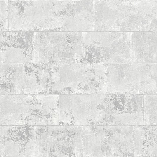 Portfolio Metallic Brick Wallpaper - Grey - Rasch - 248678Wallpaper199