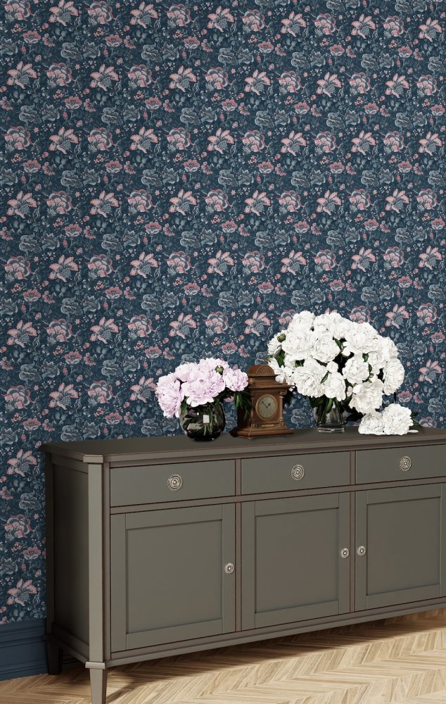 Portia Wallpaper - Dark Seaspray - Laura Ashley - 114908Wallpaper199