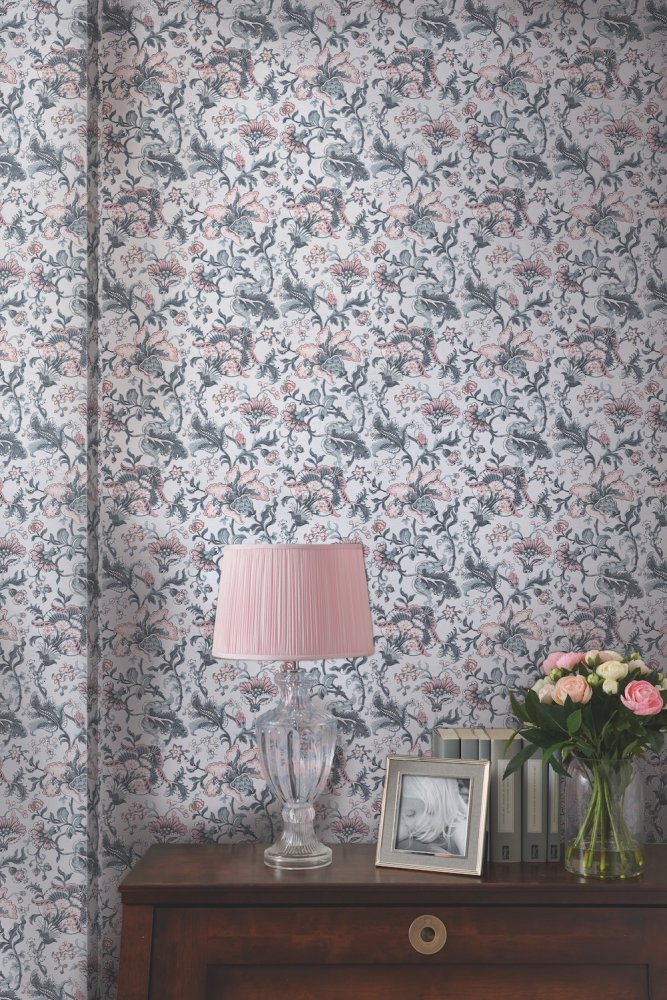 Portia Wallpaper - Pale Slate - Laura Ashley - 114909Wallpaper199