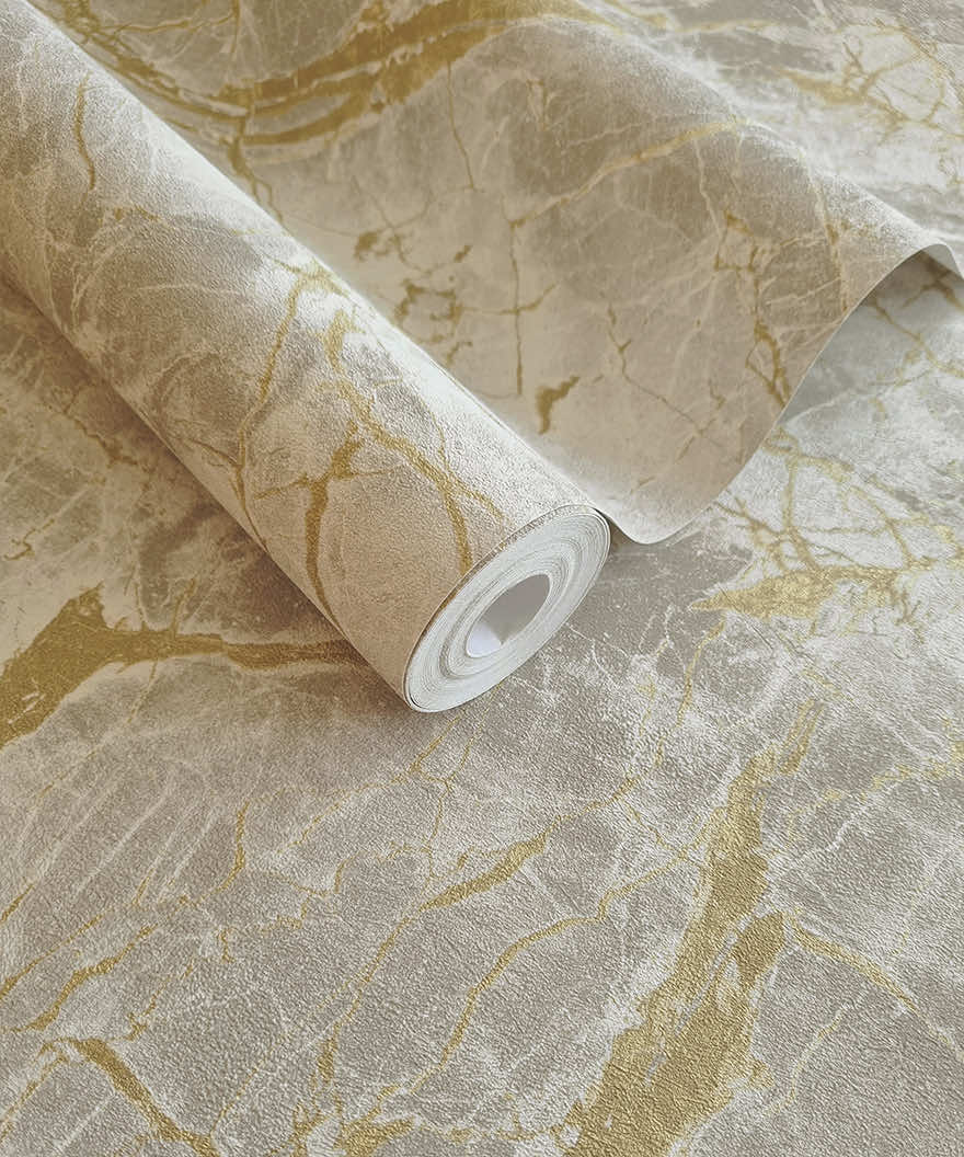 Portoro Marble Wallpaper - Grey / Gold - Holden Décor - 36283Wallpaper199