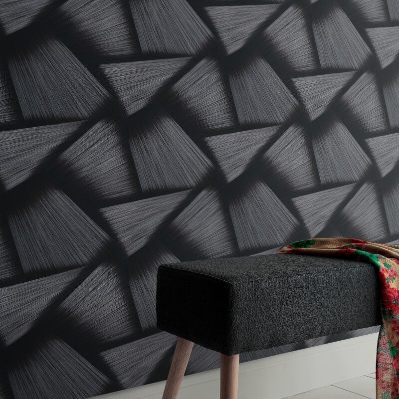 Pose 3D Effect Geo Metallic Wallpaper - Black - Erismann - 10401 - 15Wallpaper199