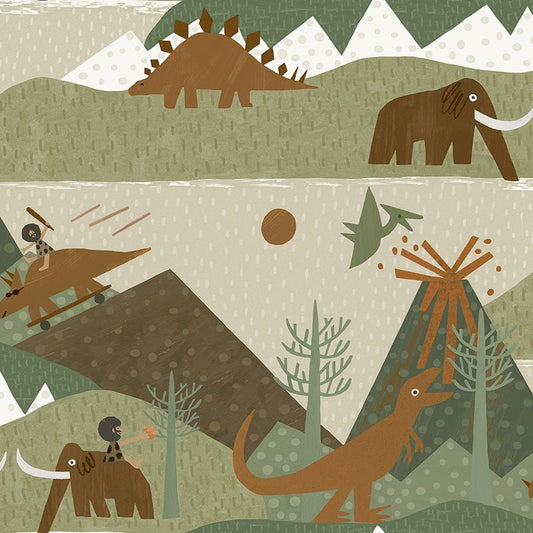 Prehistoric Wallpaper - Green/Orange - Holden Décor - 13260Wallpaper199