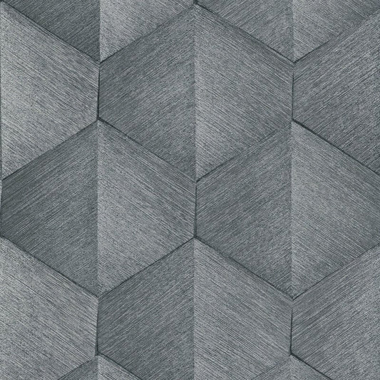 Prisma 3D Graphic Waves Metallic Wallpaper - Grey - Erismann - 10370 - 10Wallpaper199