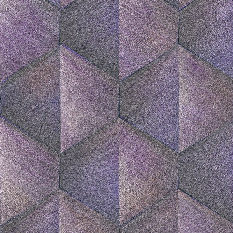 Prisma 3D Graphic Waves Metallic Wallpaper - Purple - Erismann - 10370 - 45Wallpaper199