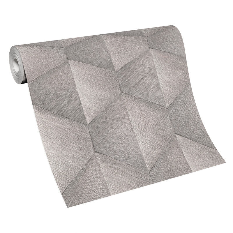Prisma 3D Graphic Waves Metallic Wallpaper - Taupe - Erismann - 10370 - 38Wallpaper199