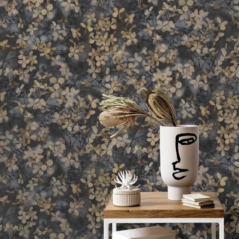 Purity Elderberry Blossoms Wallpaper - Black - Erismann - 10415 - 15Wallpaper199