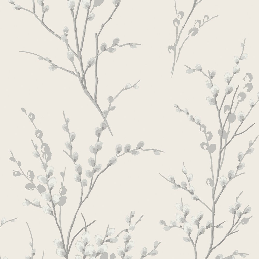 Pussy Willow Wallpaper - Off White/Steel - Laura Ashley - 113359Wallpaper199