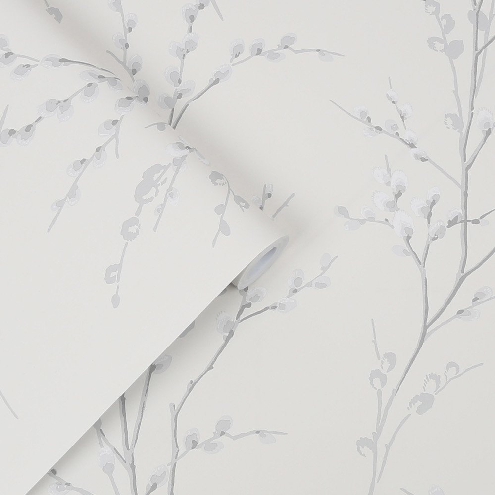 Pussy Willow Wallpaper - Off White/Steel - Laura Ashley - 113359Wallpaper199