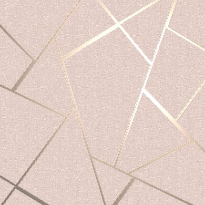 Quartz Fractal Glitter Metallic Wallpaper - Blush/Gold - Fine Décor - FD42682Wallpaper199