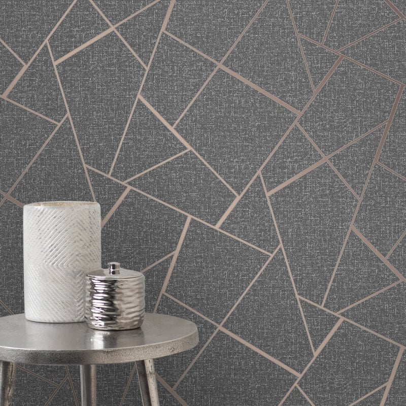 Quartz Fractal Glitter Metallic Wallpaper - Copper - Fine Décor - FD42283Wallpaper199