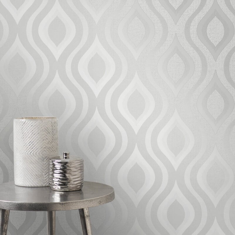 Quartz Geo Glitter Wallpaper - Silver - Fine Décor - FD41968Wallpaper199