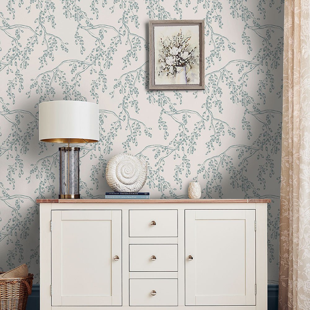 Rainham Willow Wallpaper - Newport Blue - Laura Ashley - 140334Wallpaper199