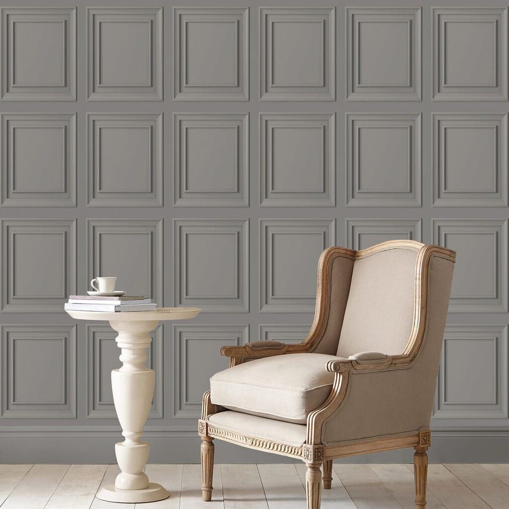 Redbrook Wood Panel Wallpaper - Pale Steel - Laura Ashley - 114907Wallpaper199