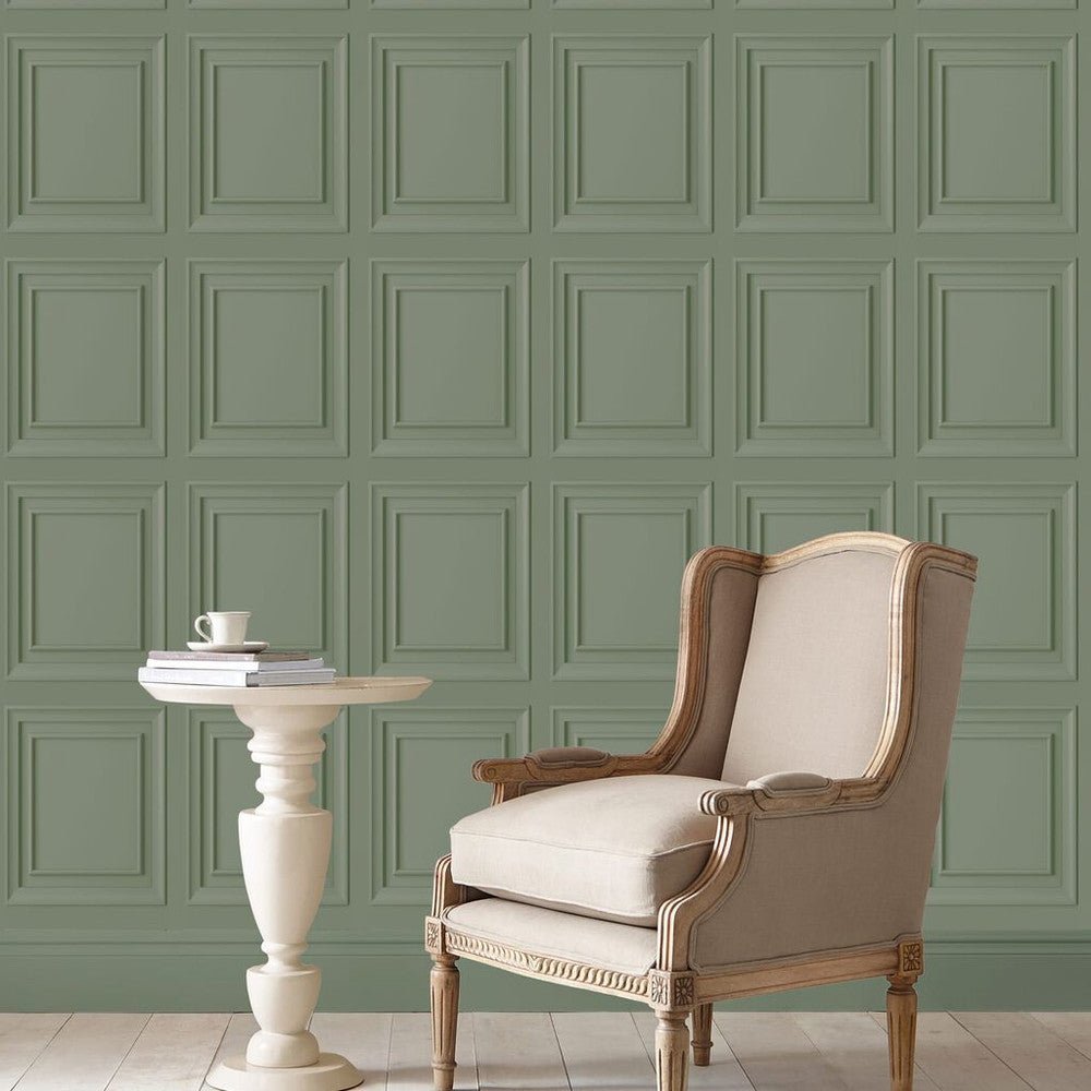 Redbrook Wood Panel Wallpaper - Sage - Laura Ashley - 114905Wallpaper199