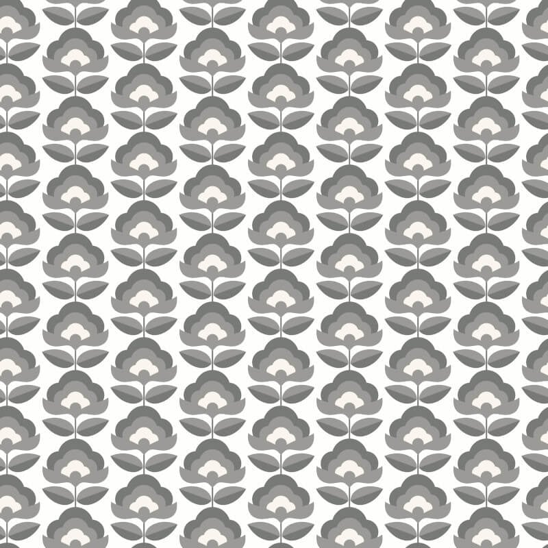 Retro Flower Wallpaper - Chalkboard - Hoopla Walls - HWA1173WWallpaper199