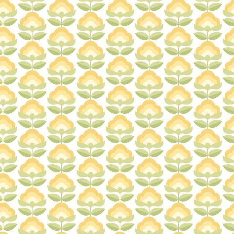 Retro Flower Wallpaper - Sunshine - Hoopla Walls - HWA1170WWallpaper199