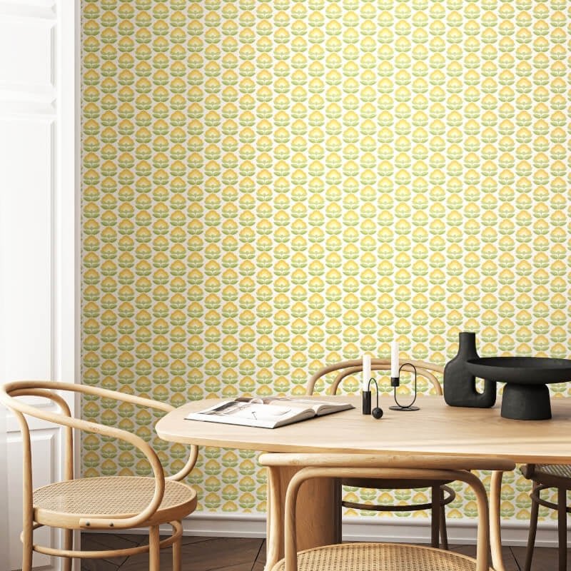 Retro Flower Wallpaper - Sunshine - Hoopla Walls - HWA1170WWallpaper199