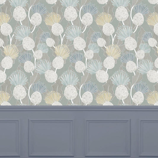 Reyne Wallpaper - Duck Egg - Voyage Maison - REYNE/WPO/DUCWallpaper199