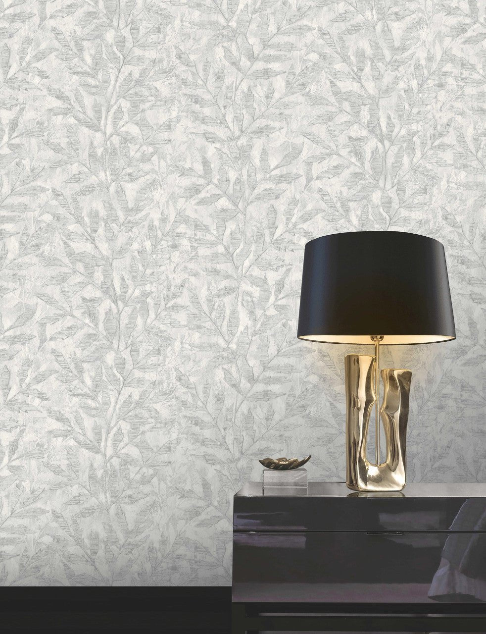 Richmond Leaf Wallpaper - Grey - Rasch - 315011Wallpaper199