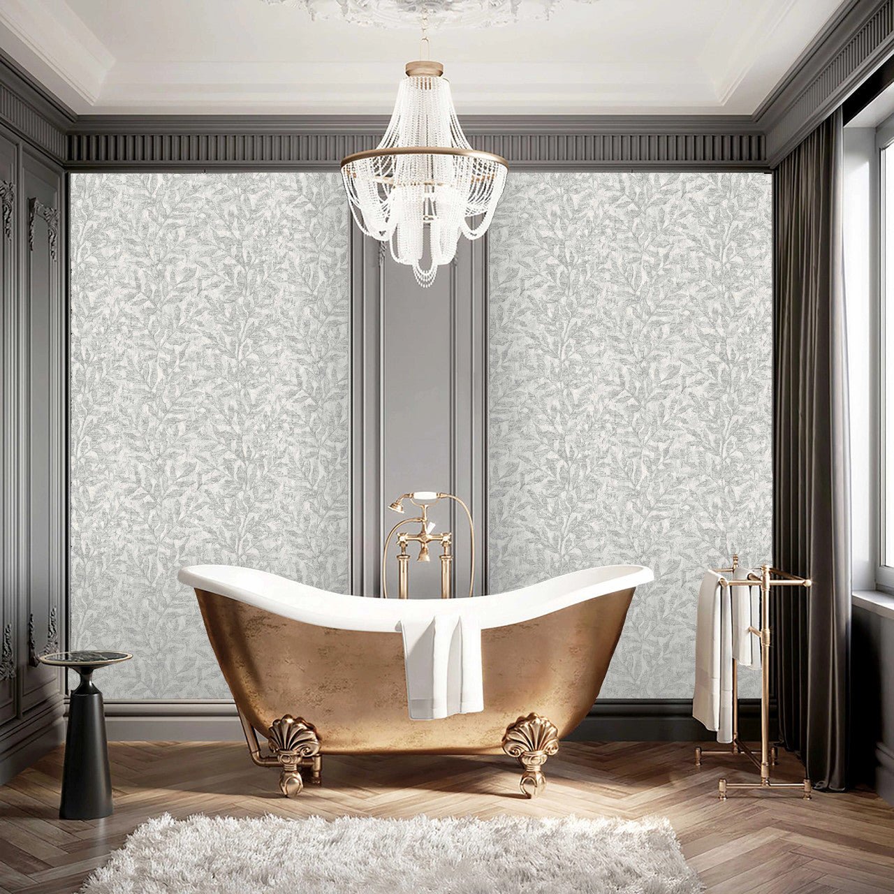 Richmond Leaf Wallpaper - Grey - Rasch - 315011Wallpaper199
