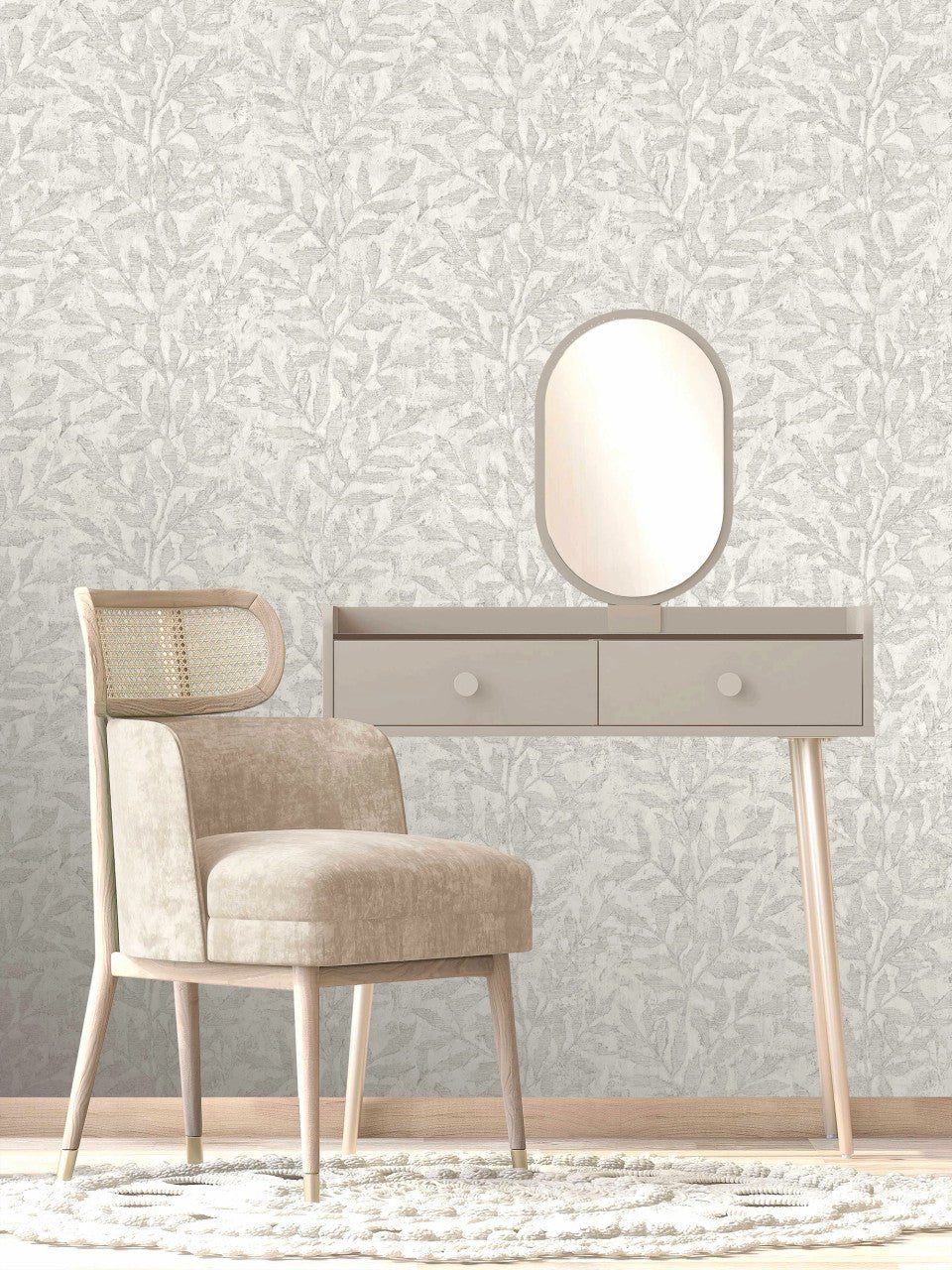 Richmond Leaf Wallpaper - Off White - Rasch - 315004Wallpaper199
