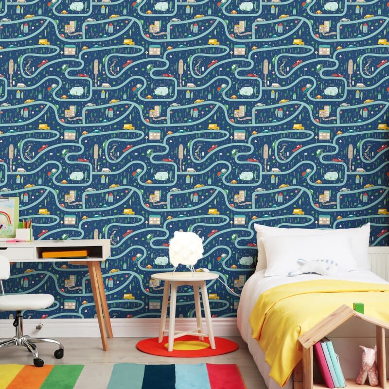Road Trip Wallpaper - Indigo Riot - Hoopla Walls - HWA1308WWallpaper199