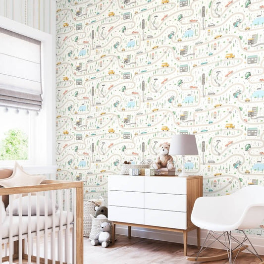 Road Trip Wallpaper - Popcorn - Hoopla Walls - HWA1307WWallpaper199