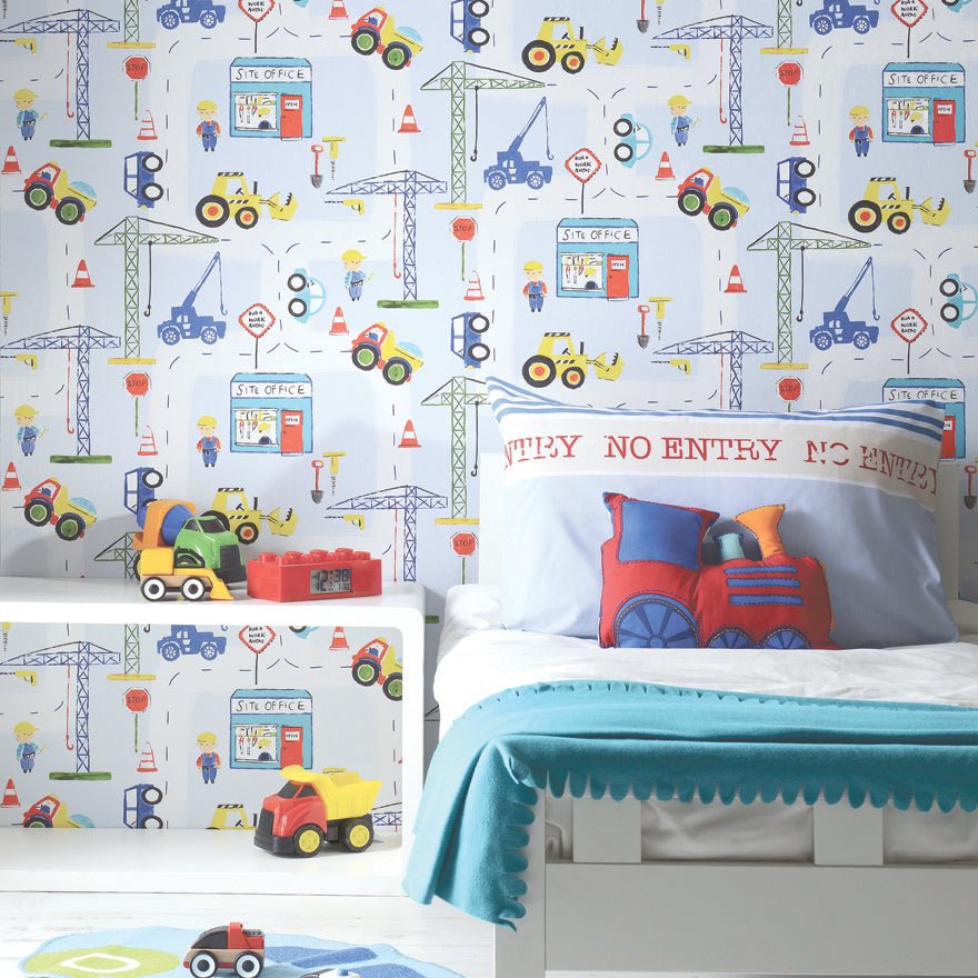 Roadworks Wallpaper - Ahead Blue - Holden Décor - 11051Wallpaper199