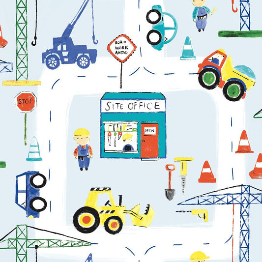 Roadworks Wallpaper - Ahead Blue - Holden Décor - 11051Wallpaper199