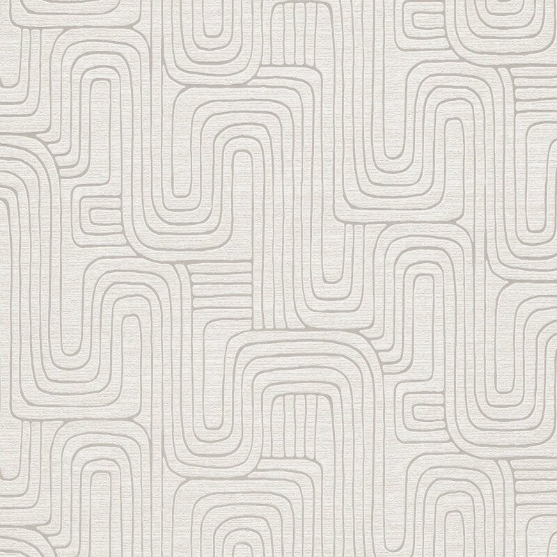 Rondo Curved Lines Metallic Wallpaper - Beige - Erismann - 10461 - 02Wallpaper199