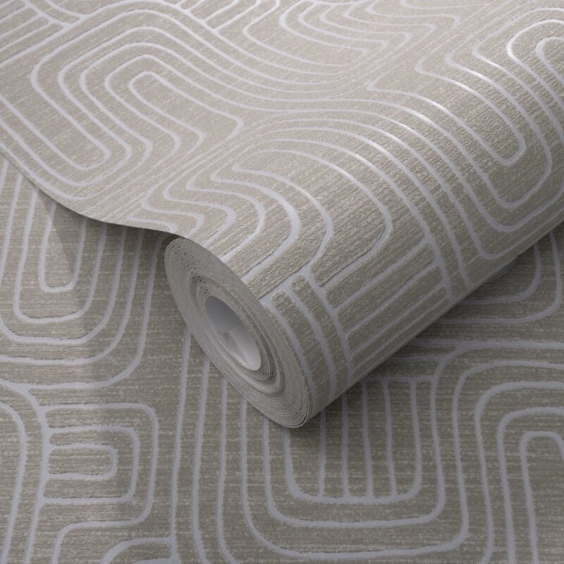 Rondo Curved Lines Metallic Wallpaper - Brown - Erismann - 10461 - 11Wallpaper199