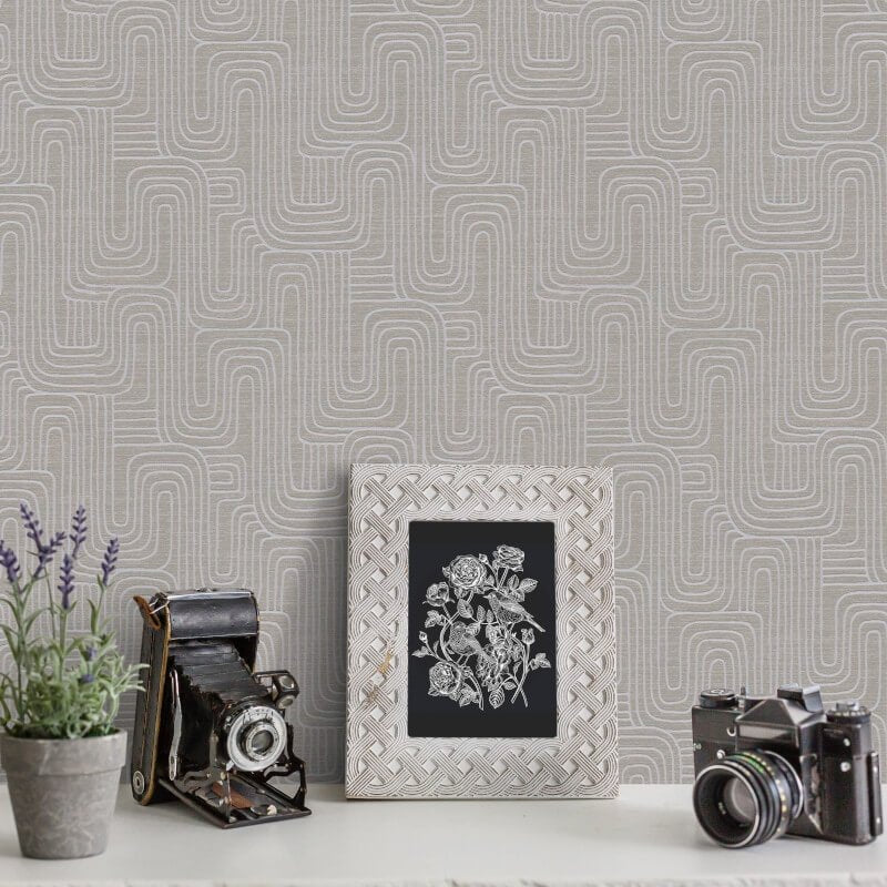 Rondo Curved Lines Metallic Wallpaper - Brown - Erismann - 10461 - 11Wallpaper199