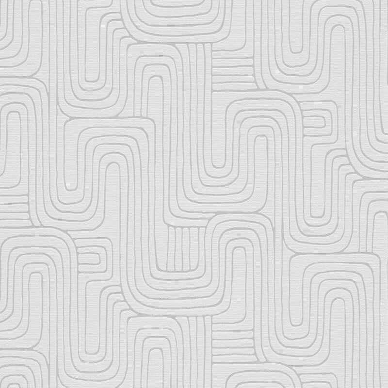 Rondo Curved Lines Metallic Wallpaper - Grey - Erismann - 10461 - 31Wallpaper199